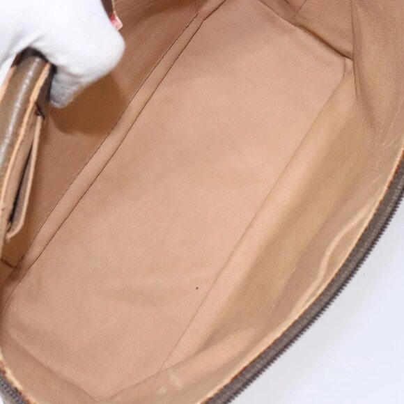 GUCCI GG Supreme Web Sherry Line Bag PVC Beige Gold 904 02 069 Auth BA3963 - Picture 10 of 16